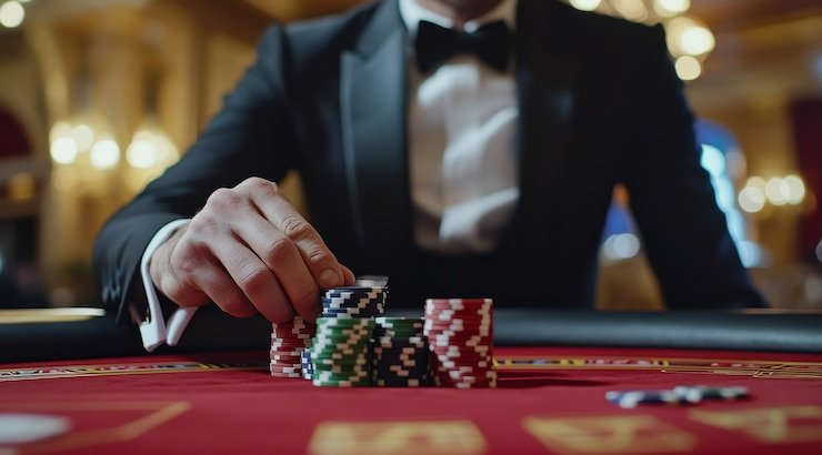 Pengguna berinteraksi dengan aplikasi kakektoto di perangkat mobile